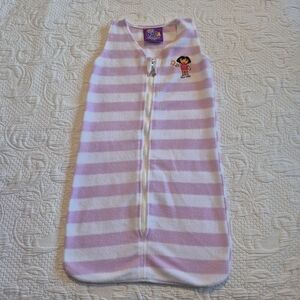Dora the Explorer 3-6 months pink and white stripe sleep sack GUC
